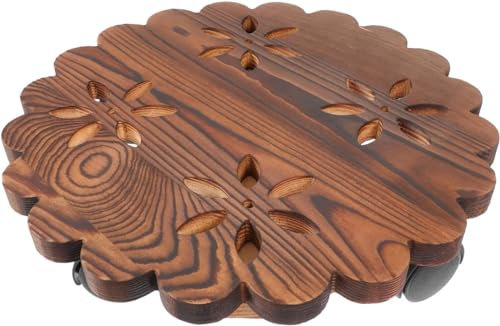 Paleta for plantas con ruedas giratorias, 1 bandeja for macetas, maceteros for exteriores, bandeja for servir, macetero redondo, paleta for plantas, carrito for mover macetas, platillos, maceteros con