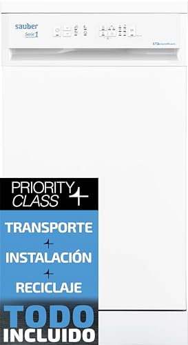Sauber - Lavavajillas 45 cm Serie 1-DW453WV - E - 10 Cubiertos - Blanco - Indicadores LED - ENTREGA E INSTALACIÓN INCLUIDA EN DOMICILIO.