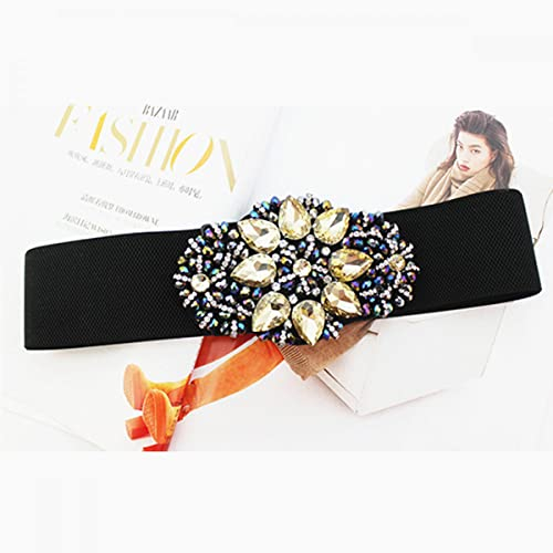 Frauen Verstellbarer Gürtel, Gürtel for Frauen, Strass-Gürtelschnalle, Stretchgürtel for EIN formelles Hochzeitsbankett, Retro-Korsettgürtel (Color : Style 1)