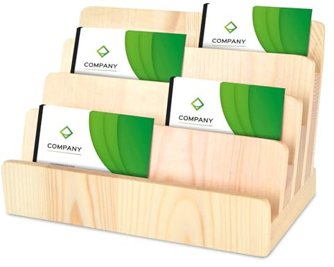 Visitenkartenhalter aus Holz, 4 Etagen, 19,6 x 11,4 x 12,7 cm, Visitenkartenständer, Visitenkartenhalter, mehrere Visitenkartenhalter, Geschenkkarten-Display für den Schreibtisch