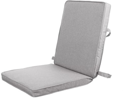 LOLAhome Cojín de Exterior para Silla de Respaldo bajo de Tejido antilluvia Gris de 90x40 cm
