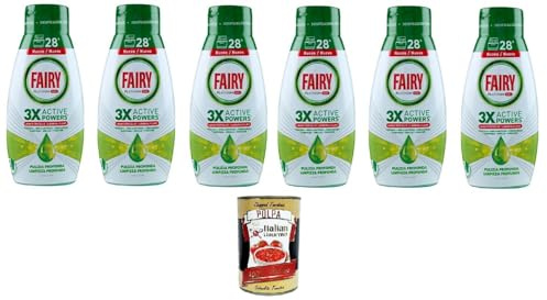 Fairy Lot de 6 flacons de gel vaisselle Platinum Nettoyant en profondeur au citron 28 lavages, 6 x 540 ml + Italian Gourmet Polpa 400 g