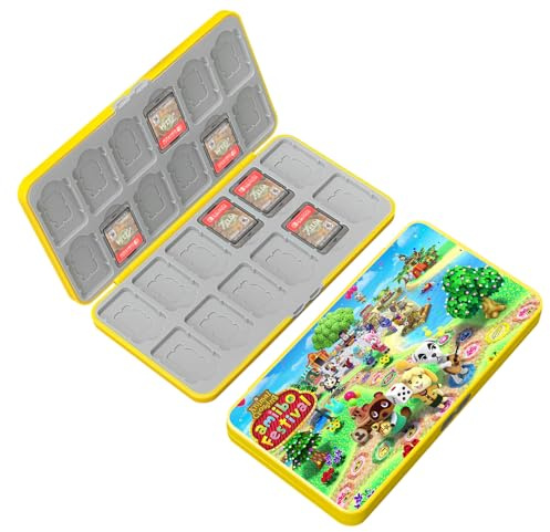 doepeBAE Switch Spiele Aufbewahrung, Magnetverschluss, Weiches Silikon Futter, 24 Game Card Slots und 24 Micro SD Karten, A12, Nintendo Switch