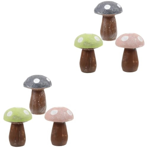 Kisangel 6 Pcs Champignon Ornement Statue Champignon Décor Esthétique Décor À La Maison ation Jardin Bureau Figurines Modèle Mignon