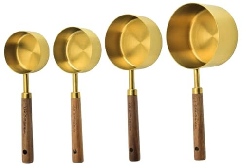 Cabilock Tazze di Misurazione Cucchiai Set 4 Pezzi Cucchiai di Misurazione in Acciaio Inossidabile per Cucina Cottura al Forno
