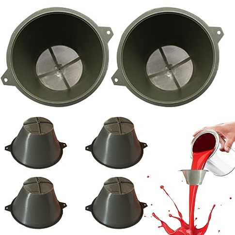 Lacksieb 6pcs wiederverwendbarer Trichter mit 100 feinem Mesh -Farbsieger 3,94 Zoll Farbe Sieb Kunststoff Trichterharz Filter für Farbe, Speiseöl, Mehl, Rückstände