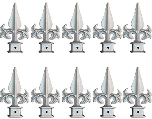 Chapeau de clôture 10 pièces capuchon de poteau de clôture, capuchon de couverture en alliage d'aluminium résistant aux intempéries porte de clôture en fer forgé porte en métal capuchon de poteau de l