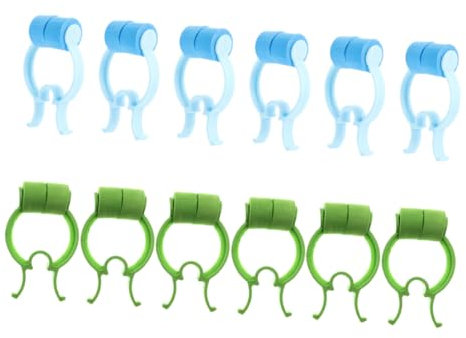 TOVINANNA Pinzas Nasales para Hemorragias Nasales, Clips Prácticos De Plástico Flexible, 12 Piezas (6 Azul 6 Verde), Fijación Cómoda y Duradera, Uso Doméstico Emergencia