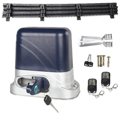Operador de Control remoto con Motor de abridor de puerta corredera automático eléctrico con estante de nailon de 4M, Kit completo de 1200KG