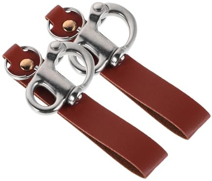 HOMOCONO 2pcs Sturdy Easy to Use Firefighter Quick Release Shackle Stainless Steel Carabiner Lanyard