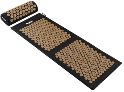Rebel Electro Tapis de santé avec Pointes d'acupression avec Coussin 130x50cm XXL Pointes dorées RBA-6003-GL
