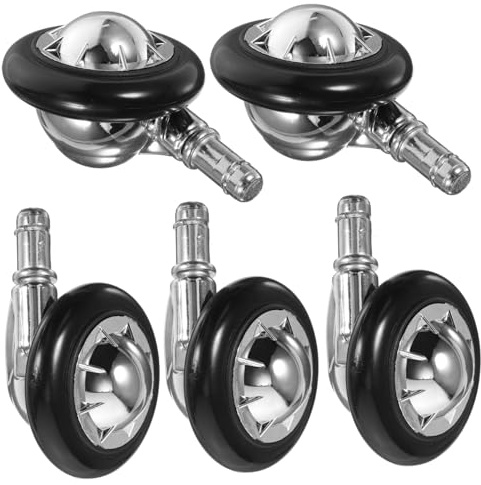 DOITOOL 5 pezzi Ruote per Sedia da Ufficio Pesanti Rotelle Mobili Silenziose e Girevoli Sostituzione Scorrevole per Pavimenti Duri Parquet Facile Installazione e Protezione Superfici