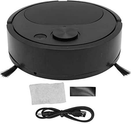 lvifloae Mini-Roboter-Staubsauger, intelligente automatische Kehrmaschine mit USB-Aufladung, multifunktional, für Feinstaub im Haushalt, Hartholz, Bodenfliesen, Teppich, 3-Anpassung, (Negro)