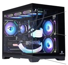 Compatible for WJCOOLMAN - Lonely Warrior Full-View PC Case, Seaview Design, 360 Water Cooling & M-ATX Motherboard Support(Package 6 Fan Black)