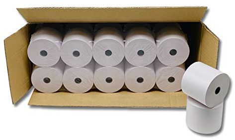 50 Rouleaux de recharge pour calculatrices et caisses enregistreuses à impression NON THERMIQUE papier 1 feuile électrique bobine Blanc 57 x 70 x 12 mm Bobine Comptable 57x70 Afn7 60g