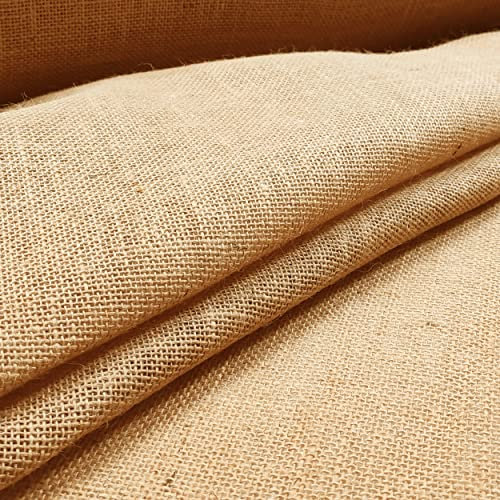 Tela di Juta in Fibra Naturale Tessuto Hessian Burlap Altezza 200 cm Venduto al Mezzo Metro - qualità Grezza - per arredo shabby runner sacchi vasetti