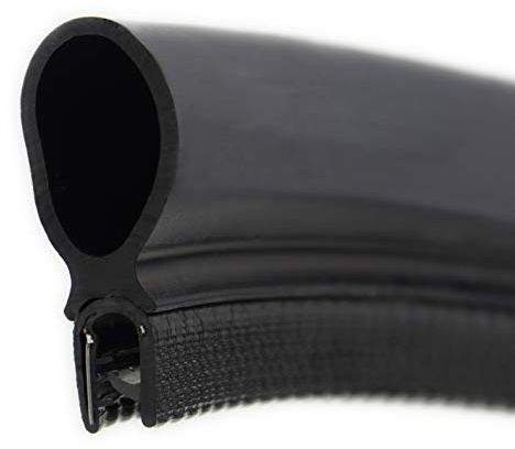 SMI-Dichtungsprofil DO33 für 2-4mm PVC mit Stahleinlage/EPDM Vollgummi selbstklemmend ohne Kleber - Kantenschutz mit Dichtung oben, Kantenschutzdichtprofil für Auto, Kofferraum (5 m)