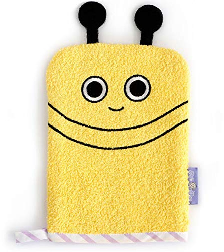 Milk&Moo Waschhandschuh Buzzy Bee, 100% Baumwolle, Oeko-Tex, Gelb