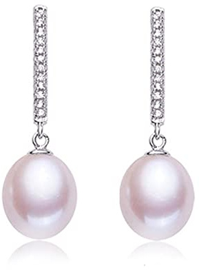 LOKILOKI 925 Sterling Silber Natürliche Süßwasserperlen Ohrringe Edler Schmuck Für Damen