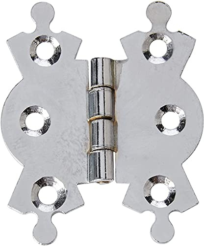 4 x fiXte Chrome Plated Butterfly Butt Hinges for Cupboards, Cabinets, Jewellery Boxes etc 50mm 2
