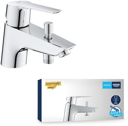 GROHE Mitigeur monocommande Bain/Douche Start, robinet avec inverseur, mousseur économique d'eau, installation rapide, finition brillante et facile à nettoyer, chromé, 23229002 (Import Allemagne)