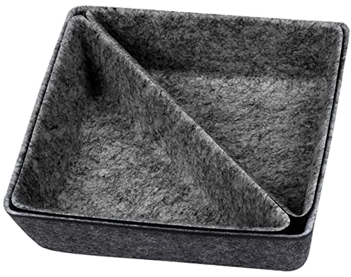 WINSDL Aufbewahrungskorb aus Filz, Aufbewahrungsschlüssel, Handy, Uhr, Kosmetik, Schmuck, Grau, Rustikal, 3 Stück, CADDY, Tischplatte, Schreibwaren, Elektronikgeräte