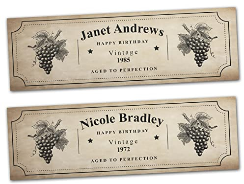 2 personalisierte Geburtstagsbanner Wein Vintage Reife Erwachsene Party Poster Dekoration Alt To Perfect