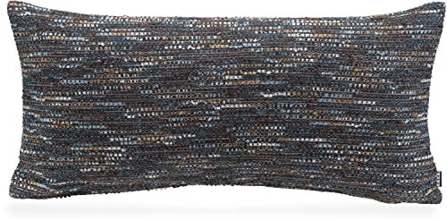 H.O.C.K. Bella Flokati Kissen inkl. Füllung Dekokissen Zierkissen Größe (80x40cm, schwarz blau)