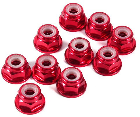 Lot de 10 écrous Hexagonaux Autobloquants M5 Mutter Rot Rc M3 Mutter M3 écrou CNC en Aluminium à Bride en Nylon écrou Autobloquant en Métal Rouge Foncé