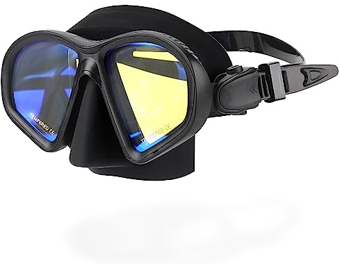 LUXPARD Tauchmaske, Taucherbrille zum Tauchen, Schnorcheln und Freitauchen. Anti-Fog Anti-Leck Geringes Volumen Tauchmaske mit UV-beschichteten Gläsern, Tauchausrüstung für Erwachsene (Schwarz)