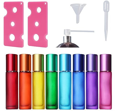 Ansodo Roll On Glasflaschen Für Ätherisches Öl,13pcs/Set Nachfüllbare Mini Portable Ätherisches Öl,Roller Leere Flaschen Für Zuhause Reisen