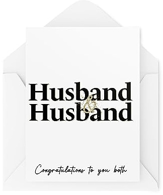 Tongue in Peach Hochzeitskarten für schwule Paare – Brautpaare – Ehemann & Ehemann – Hochzeitskarte – Glückwunschkarten – Gay Marriage Cards CBH1795