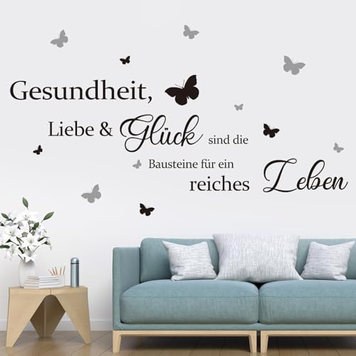 decalmile Wandsticker Sprüche Glücklich sein Wandtattoo Sprüche und Zitate