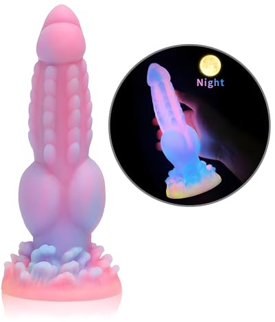 BEWISH 21.6cm Dildo Réaliste Lumineux Diamètre Grand Gode Jouet Sexuel Forme Monstre Gode Dragon Gode avec Forte Ventouse Anal Dildo Jouets Sexuels pour Femmes et Hommes