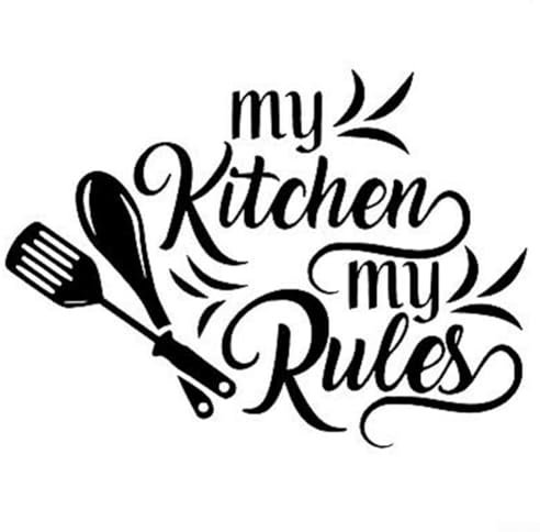 My Kitchen My Rules - Adhesivo de pared extraíble de PVC para decoración del hogar, cocina, comedor
