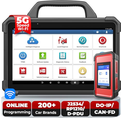 LAUNCH X431 PAD VII Elite J2534 Protokoll, Smartlink HD OBD2 Diagnosegerät | Intelligente Topologiekarte Bidirektionale Diagnose-Scanner, ECU-Codierung, 60+ Service, CANFD&DOIP, FCA, 2 Jahre Update