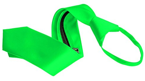 ATOurDealss Colección de corbatas con cremallera para hombre, color verde lima, para niños, hombres y adolescentes, ver fotos, Taille unique