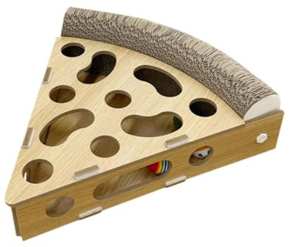 Sharplace Holz-Katzen-Labyrinth-Puzzle-Box, Kätzchen-Ball-Spielzeug, Krallenschleifen, Kätzchen-Spielzeug, interaktives Katzenspielzeug, Puzzle, Holzbox für