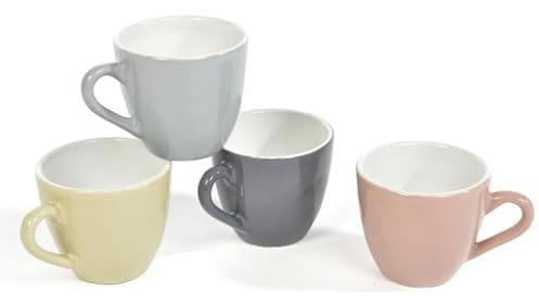 Decor Space Lot de 4 tasses à café couleur unie en céramique (85 ml)