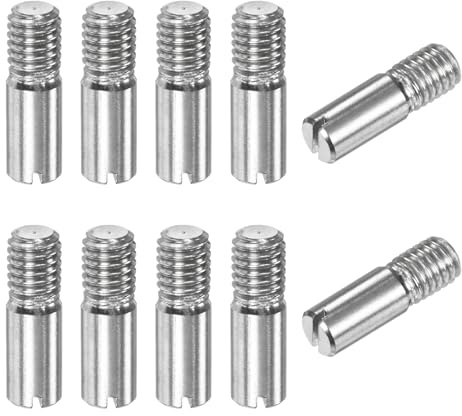 M METERXITY 10 Stück 304 Edelstahl Außengewinde Zylinderstifte, Φ5*16mm, Geschlitzter Spannstifte, Gewindestifte, Metallstifte, Befestigungsstiftestifte, für Möbel, Bastelprojekte
