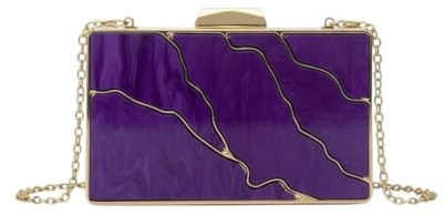 MODELISA - Bolso Clutch Cartera De Mano Hombro Fiesta Boda Ceremonia Mujer (Violeta)