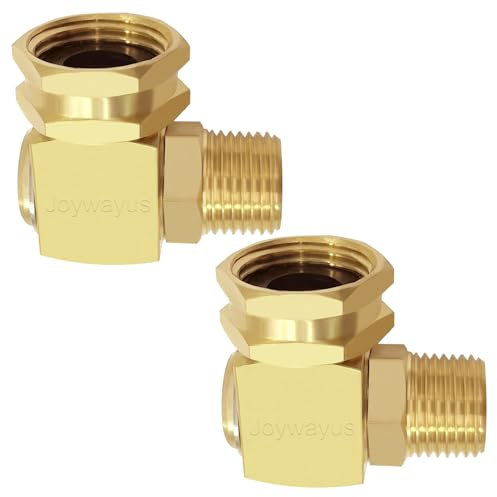 Joywayus 2PCS Brass 3/4GHT Female to 1/2NPT Male Garden Hose 90 Degree Swivel Elbow Adapter