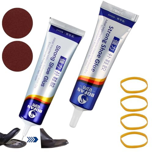 Schuh Kleber, dellyy Schuhsohlen Kleber, 2 Flaschen Schuhkleber Extra Stark, 2 * 60ml Schuhkleber Sohlenkleber Extra Stark Wasserfest, Schuhreparatur Set