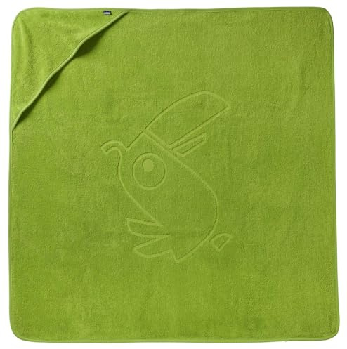 JAKO-O Baby Kapuzenhandtuch 100x100 cm grün Badehandtuch | Kuschelig weich, saugfähig & sanft zur Babyhaut. Mit praktischer Kapuze, hoher Qualität & toller Größe für nach dem Baden!
