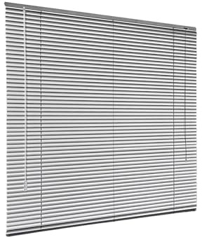 Persianas de Aluminio Persianas Venecianas Horizontales Estores para Ventana Térmica Cortinas Venecianas de Intimidad Sin(Silver,100x150cm=39x59in)