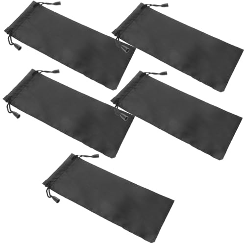 JOINPAYA 5pcs Outdoor Camping Tent Peg Pouch Set with Aluminum Alloy Stakes Storage Bag, Black, Practical Organizer for Hiking and Tent Accessories