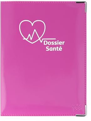Étui Santé Color Pop Carte Vitale Ordonnances Carte Mutuelle (Fuchsia)