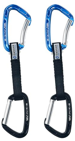 NewDoar Aluminium Express Sets (Gerade/Gebogen) 24KN Leicht mit Key Lock-Schnellverschluss, für alpines Klettern, Sport- und Tradklettern