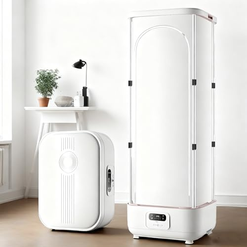 zxmeimm Machine à Repasser Automatique Pliable 900W - Défroisseur Vapeur et Sèche-Linge,Protection Pannes,Désinfection Vêtements,Portable Appartement/Camping