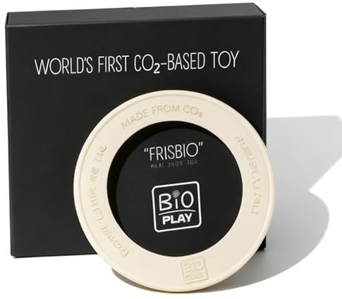 BIOPLAY FRISBIO | Weltweit erstes CO2-basiertes Spielzeug | Frisbee | Innovatives Limitiert 100 Stück - mit Produktionsnummer | Biolog. abbaubar | Hochwertige Geschenkverpackung